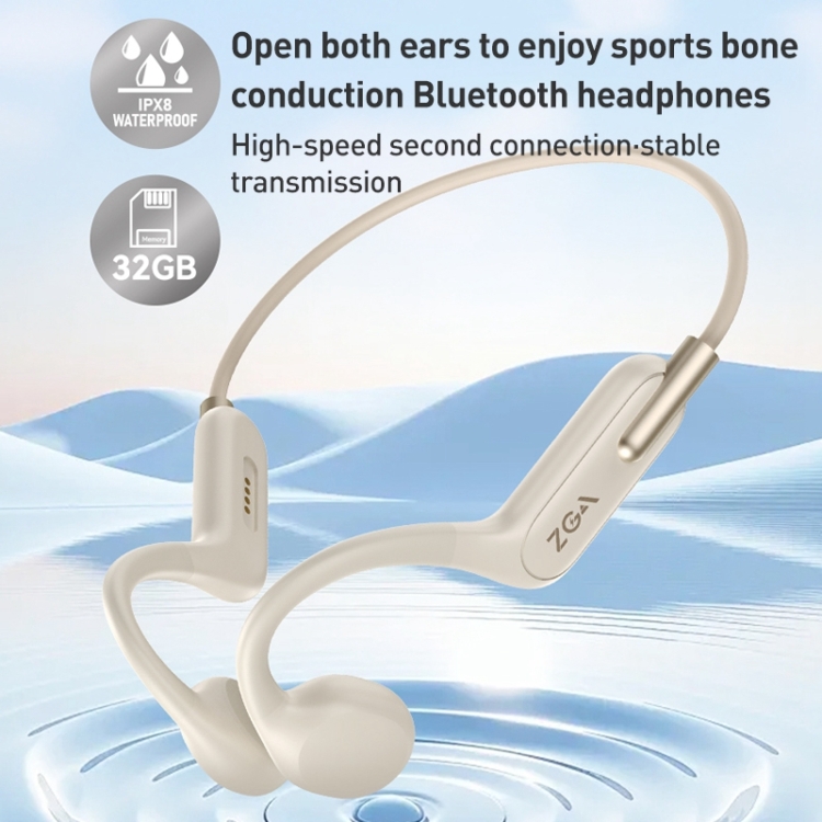 ZGA SP06 Waterproof Bone Conduction Bluetooth Sports Earphone(White) ZGA SP06 Waterproof Bone Conduction Bluetooth Sports Earphone(White)
