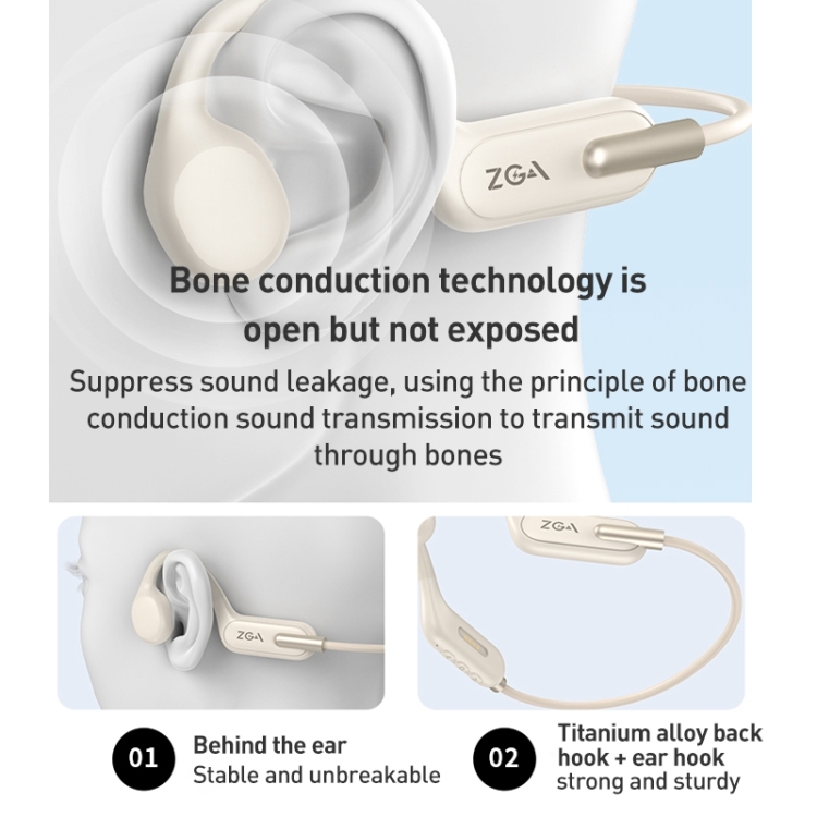 ZGA SP06 Waterproof Bone Conduction Bluetooth Sports Earphone(White) ZGA SP06 Waterproof Bone Conduction Bluetooth Sports Earphone(White)