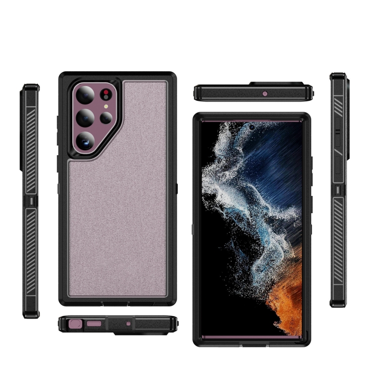 For Samsung Galaxy S22 Ultra 5G Guard Frosted Double Layer Phone Case(Black+Transparent) For Samsung Galaxy S22 Ultra 5G Guard Frosted Double Layer Phone Case(Black+Transparent)