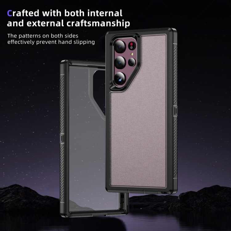 For Samsung Galaxy S22 Ultra 5G Guard Frosted Double Layer Phone Case(Black+Transparent) For Samsung Galaxy S22 Ultra 5G Guard Frosted Double Layer Phone Case(Black+Transparent)