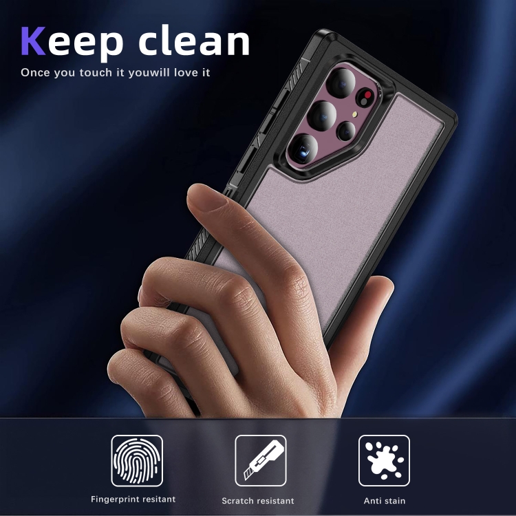 For Samsung Galaxy S22 Ultra 5G Guard Frosted Double Layer Phone Case(Black+Transparent) For Samsung Galaxy S22 Ultra 5G Guard Frosted Double Layer Phone Case(Black+Transparent)