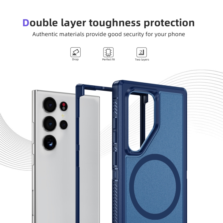 For Samsung Galaxy S24 Ultra 5G Guard Magsafe Magnetic Frosted Phone Case(Royal Blue) For Samsung Galaxy S24 Ultra 5G Guard Magsafe Magnetic Frosted Phone Case(Royal Blue)