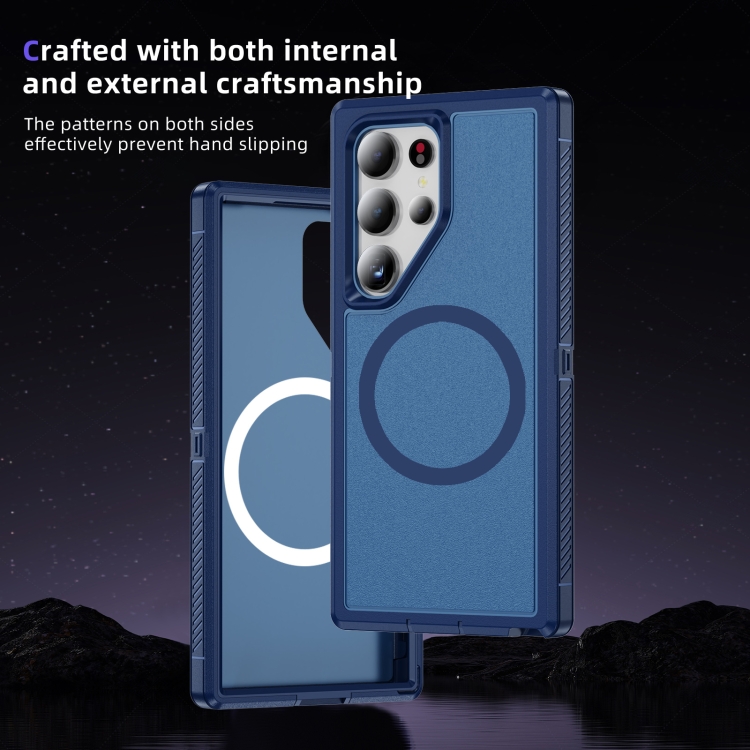 For Samsung Galaxy S24 Ultra 5G Guard Magsafe Magnetic Frosted Phone Case(Royal Blue) For Samsung Galaxy S24 Ultra 5G Guard Magsafe Magnetic Frosted Phone Case(Royal Blue)