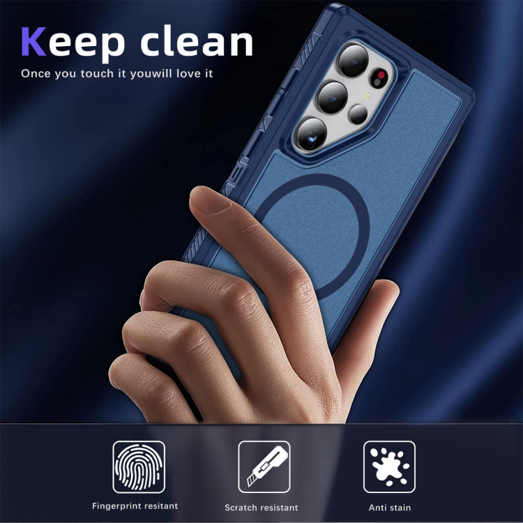For Samsung Galaxy S24 Ultra 5G Guard Magsafe Magnetic Frosted Phone Case(Royal Blue) For Samsung Galaxy S24 Ultra 5G Guard Magsafe Magnetic Frosted Phone Case(Royal Blue)