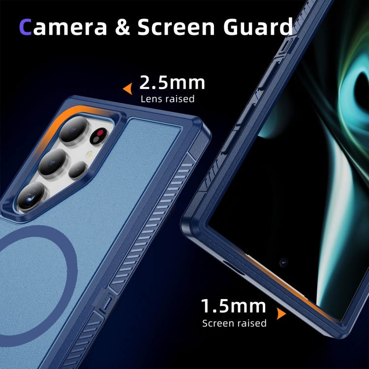 For Samsung Galaxy S24 Ultra 5G Guard Magsafe Magnetic Frosted Phone Case(Royal Blue) For Samsung Galaxy S24 Ultra 5G Guard Magsafe Magnetic Frosted Phone Case(Royal Blue)
