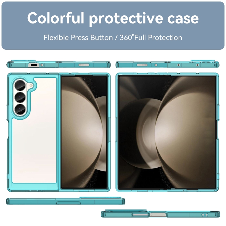 For Samsung Galaxy Z Fold6 5G Colorful Series Acrylic Hybrid TPU Phone Case(Transparent Blue) For Samsung Galaxy Z Fold6 5G Colorful Series Acrylic Hybrid TPU Phone Case(Transparent Blue)