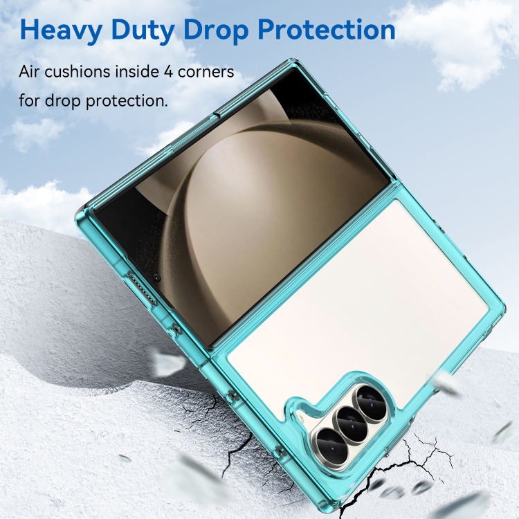 For Samsung Galaxy Z Fold6 5G Colorful Series Acrylic Hybrid TPU Phone Case(Transparent Blue) For Samsung Galaxy Z Fold6 5G Colorful Series Acrylic Hybrid TPU Phone Case(Transparent Blue)