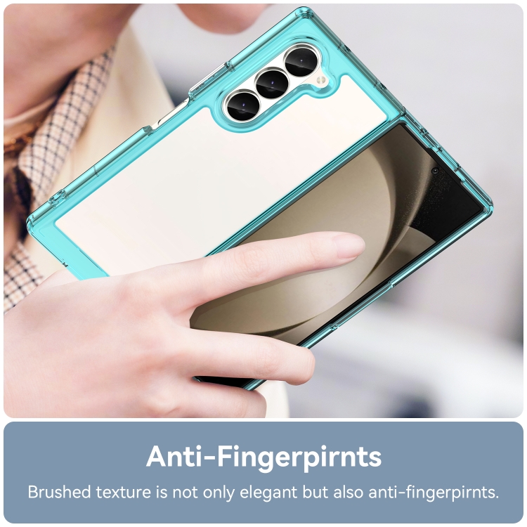 For Samsung Galaxy Z Fold6 5G Colorful Series Acrylic Hybrid TPU Phone Case(Transparent Blue) For Samsung Galaxy Z Fold6 5G Colorful Series Acrylic Hybrid TPU Phone Case(Transparent Blue)