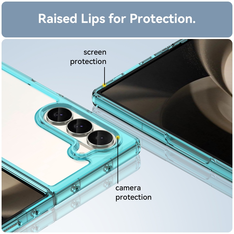 For Samsung Galaxy Z Fold6 5G Colorful Series Acrylic Hybrid TPU Phone Case(Transparent Blue) For Samsung Galaxy Z Fold6 5G Colorful Series Acrylic Hybrid TPU Phone Case(Transparent Blue)