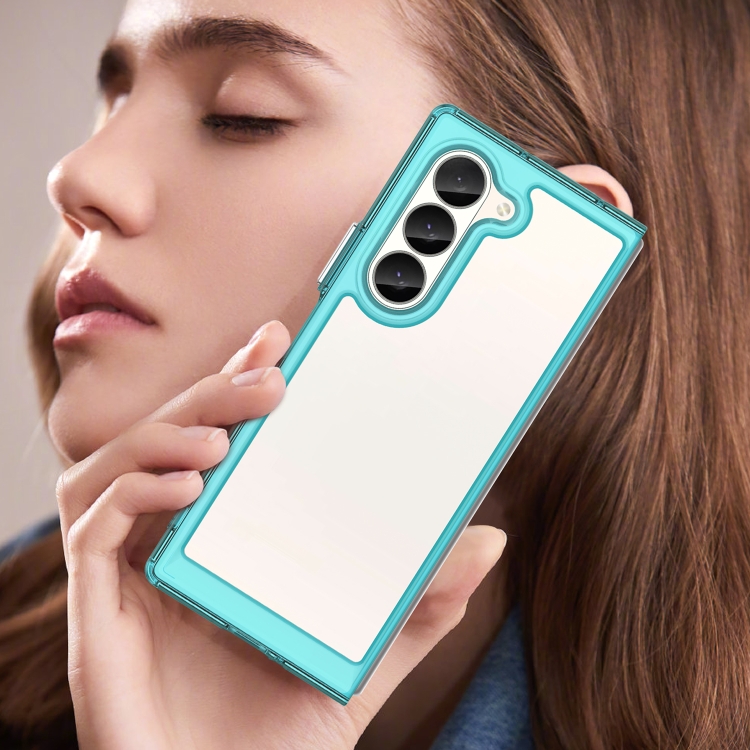 For Samsung Galaxy Z Fold6 5G Colorful Series Acrylic Hybrid TPU Phone Case(Transparent Blue) For Samsung Galaxy Z Fold6 5G Colorful Series Acrylic Hybrid TPU Phone Case(Transparent Blue)