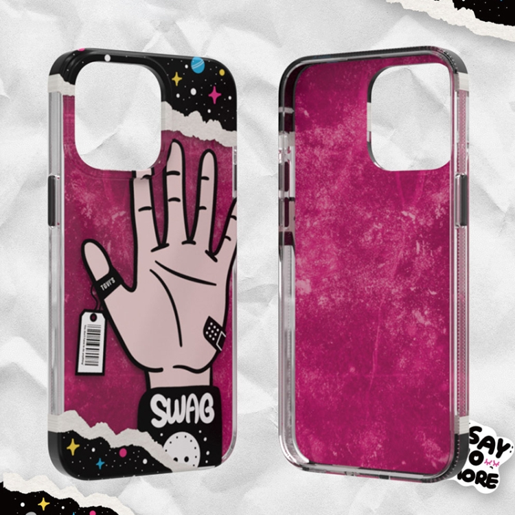 For iPhone 15 Pro Max TGVIS Stylish Series Graffiti Pattern Phone Case(Blue) For iPhone 15 Pro Max TGVIS Stylish Series Graffiti Pattern Phone Case(Blue)