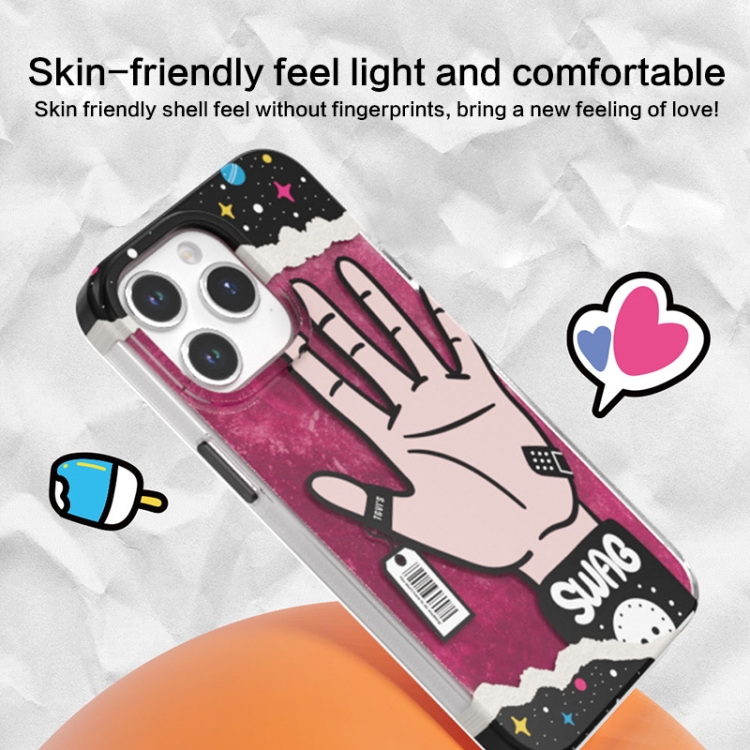 For iPhone 15 Pro Max TGVIS Stylish Series Graffiti Pattern Phone Case(Blue) For iPhone 15 Pro Max TGVIS Stylish Series Graffiti Pattern Phone Case(Blue)