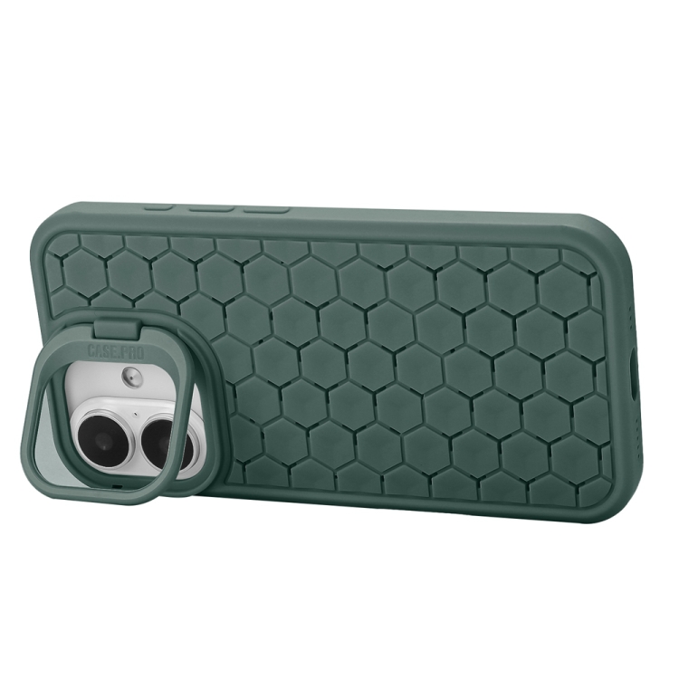 For iPhone 16 Honeycomb Radiating Lens Holder TPU Phone Case(Green) For iPhone 16 Honeycomb Radiating Lens Holder TPU Phone Case(Green)