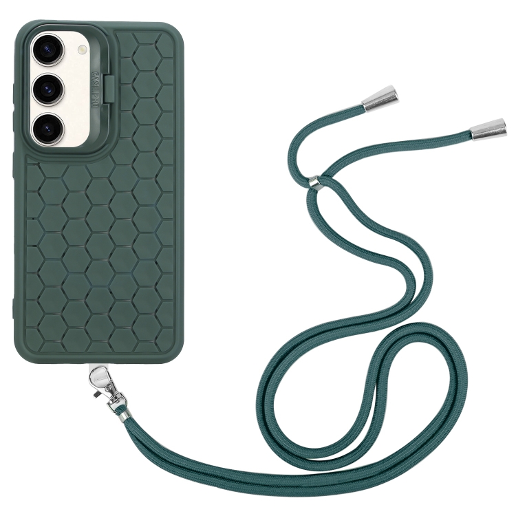 For Samsung Galaxy S23+ 5G Honeycomb Radiating Holder TPU Phone Case with Lanyard(Green) For Samsung Galaxy S23+ 5G Honeycomb Radiating Holder TPU Phone Case with Lanyard(Green)