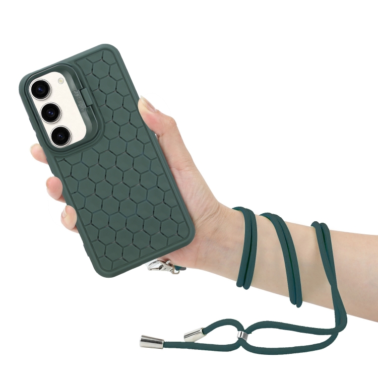 For Samsung Galaxy S23+ 5G Honeycomb Radiating Holder TPU Phone Case with Lanyard(Green) For Samsung Galaxy S23+ 5G Honeycomb Radiating Holder TPU Phone Case with Lanyard(Green)