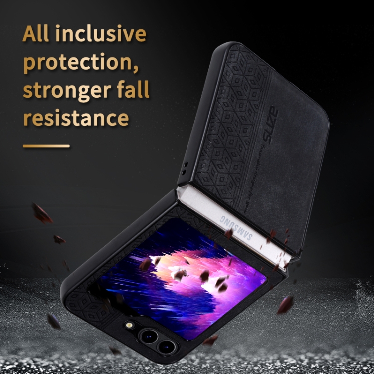For Samsung Galaxy Z Flip6 / 7 FE AZNS 3D Embossed Skin Feel Phone Case(Black)