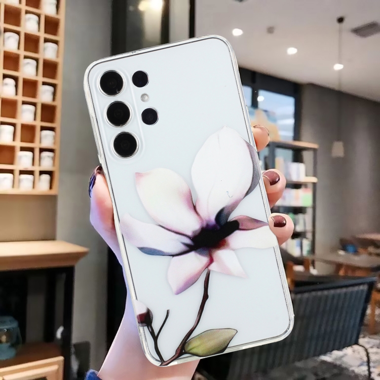 For Samsung Galaxy S24 Ultra 5G Colorful Painting Pattern TPU Phone Case(White Flowers) For Samsung Galaxy S24 Ultra 5G Colorful Painting Pattern TPU Phone Case(White Flowers)