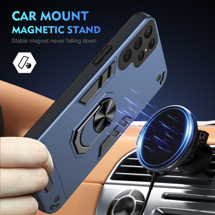 For Samsung Galaxy S24 Ultra 5G Shockproof Metal Ring Holder Phone Case(Blue) For Samsung Galaxy S24 Ultra 5G Shockproof Metal Ring Holder Phone Case(Blue)