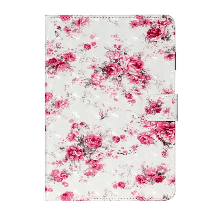 For iPad Mini 5 / 4 / 3 / 2 / 1 3D Pattern Horizontal Flip Leather Case with Card Slots & Holder & Sleep / Wake-up Function(Rose Flower) For iPad Mini 5 / 4 / 3 / 2 / 1 3D Pattern Horizontal Flip Leather Case with Card Slots & Holder & Sleep / Wake-up Function(Rose Flower)