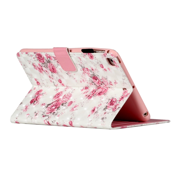 For iPad Mini 5 / 4 / 3 / 2 / 1 3D Pattern Horizontal Flip Leather Case with Card Slots & Holder & Sleep / Wake-up Function(Rose Flower) For iPad Mini 5 / 4 / 3 / 2 / 1 3D Pattern Horizontal Flip Leather Case with Card Slots & Holder & Sleep / Wake-up Function(Rose Flower)
