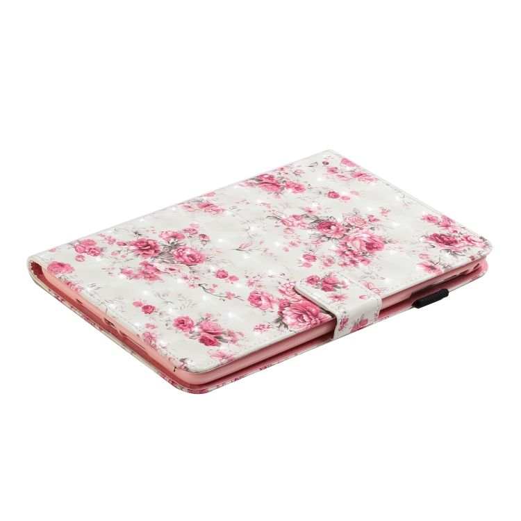 For iPad Mini 5 / 4 / 3 / 2 / 1 3D Pattern Horizontal Flip Leather Case with Card Slots & Holder & Sleep / Wake-up Function(Rose Flower) For iPad Mini 5 / 4 / 3 / 2 / 1 3D Pattern Horizontal Flip Leather Case with Card Slots & Holder & Sleep / Wake-up Function(Rose Flower)