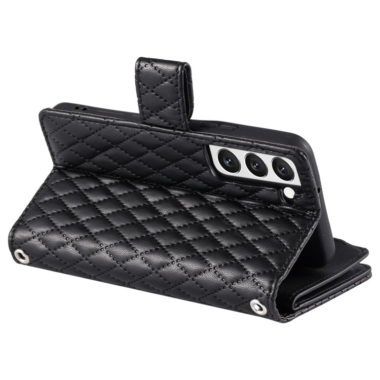 For Samsung Galaxy S22 5G Glitter Lattice Zipper Wallet Leather Phone Case(Black) For Samsung Galaxy S22 5G Glitter Lattice Zipper Wallet Leather Phone Case(Black)
