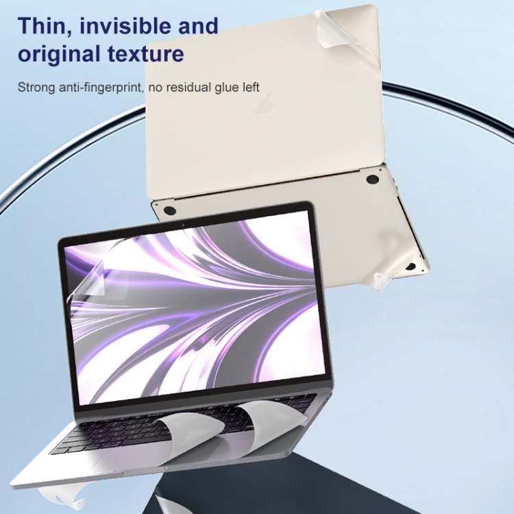 For MacBook Air 13.6 inch A2681 2022 ZGA 5 in 1 Laptop All-round Protective Film(Silver)