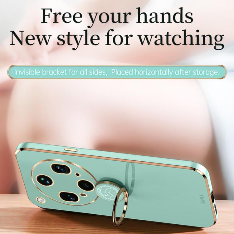 For OPPO Find X8 Ultra XINLI Straight Edge 6D Electroplate TPU Phone Case with Ring Holder(Cherry Purple)