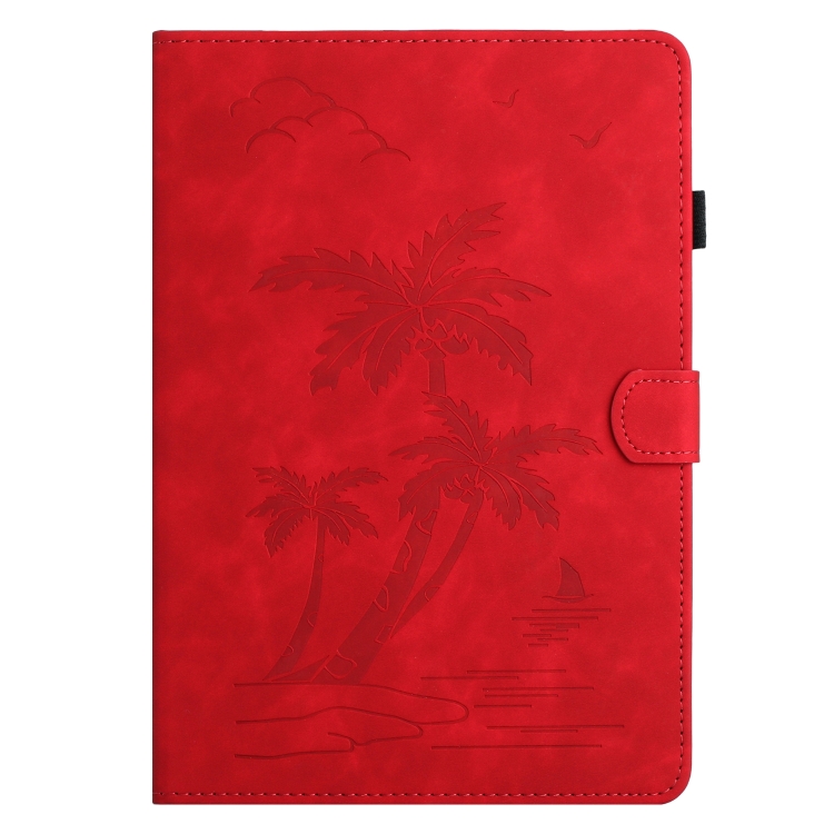 For iPad 10th Gen 10.9 2022 Coconut Tree Embossed Smart Leather Tablet Case(Red) For iPad 10th Gen 10.9 2022 Coconut Tree Embossed Smart Leather Tablet Case(Red)
