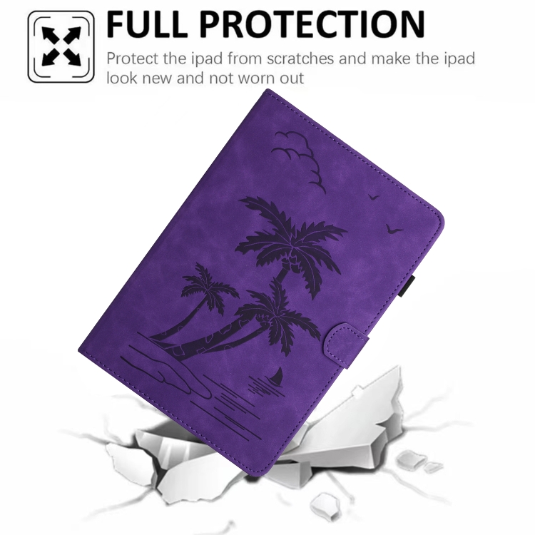 For iPad Pro 11 2018/Air4 10.9/Air5 Coconut Tree Embossed Smart Leather Tablet Case(Purple) For iPad Pro 11 2018/Air4 10.9/Air5 Coconut Tree Embossed Smart Leather Tablet Case(Purple)