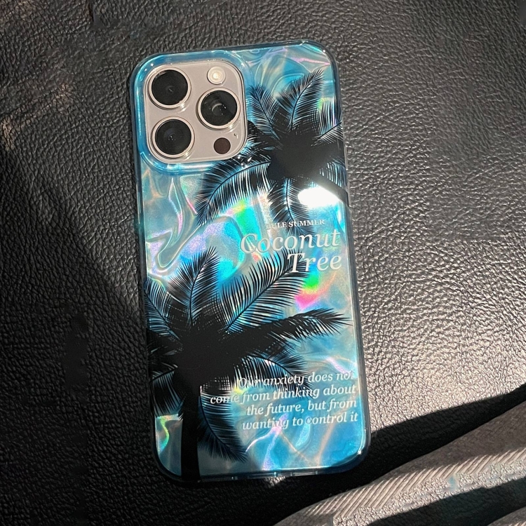 For iPhone 15 Pro Dual-layer Water Rippled Acrylic Hybrid TPU Phone Case(Coconut Tree) For iPhone 15 Pro Dual-layer Water Rippled Acrylic Hybrid TPU Phone Case(Coconut Tree)