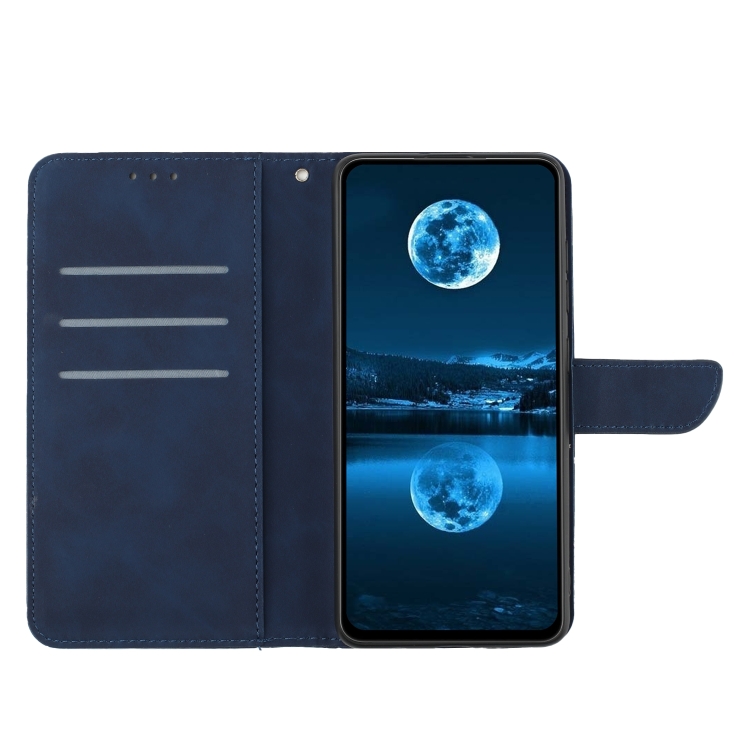 Para Sony Xperia 10 VI Funda De Cuero Con Costuras En Relieve (azul