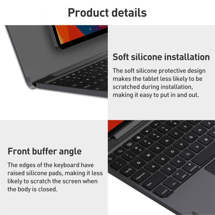 For iPad Pro 11 2022/2021/2020/2018/Air 4/5 Aluminum Alloy Bluetooth Touch Keyboard Leather Case(Grey) For iPad Pro 11 2022/2021/2020/2018/Air 4/5 Aluminum Alloy Bluetooth Touch Keyboard Leather Case(Grey)