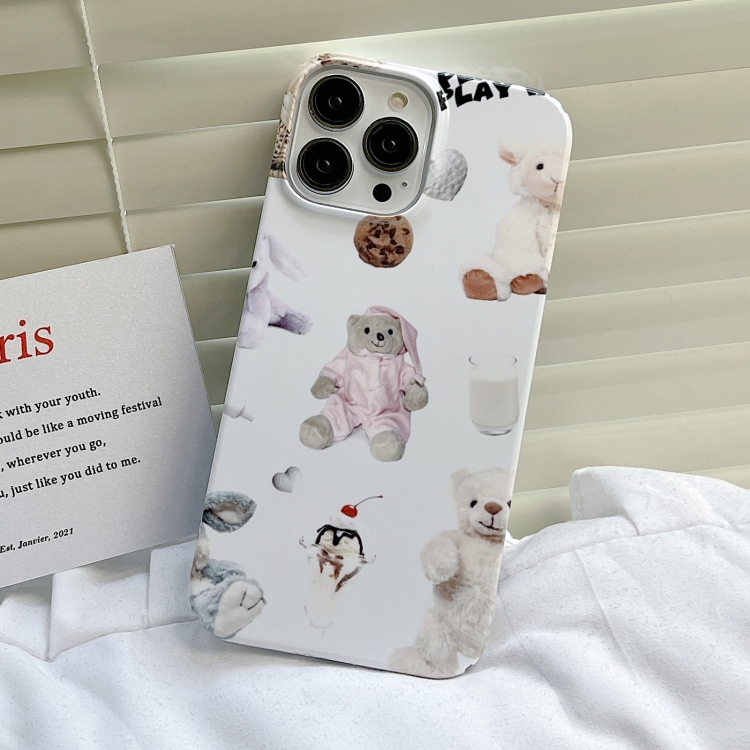 For iPhone 15 Cartoon Film Craft Hard PC Phone Case(Stuffed Bear) For iPhone 15 Cartoon Film Craft Hard PC Phone Case(Stuffed Bear)