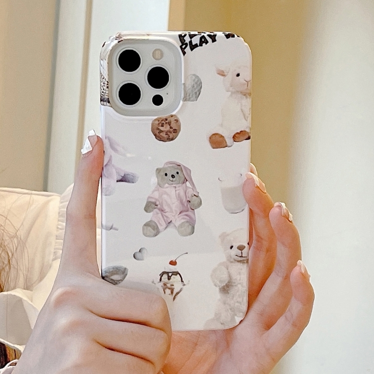 For iPhone 15 Cartoon Film Craft Hard PC Phone Case(Stuffed Bear) For iPhone 15 Cartoon Film Craft Hard PC Phone Case(Stuffed Bear)