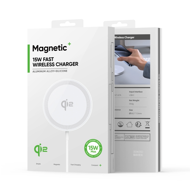 DUZZONA W18 15W Qi2 MagSafe Magnetic Suction Wireless Charger(White) DUZZONA W18 15W Qi2 MagSafe Magnetic Suction Wireless Charger(White)