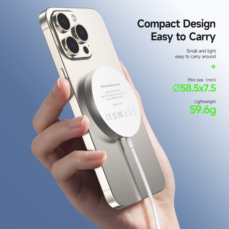 DUZZONA W18 15W Qi2 MagSafe Magnetic Suction Wireless Charger(White) DUZZONA W18 15W Qi2 MagSafe Magnetic Suction Wireless Charger(White)