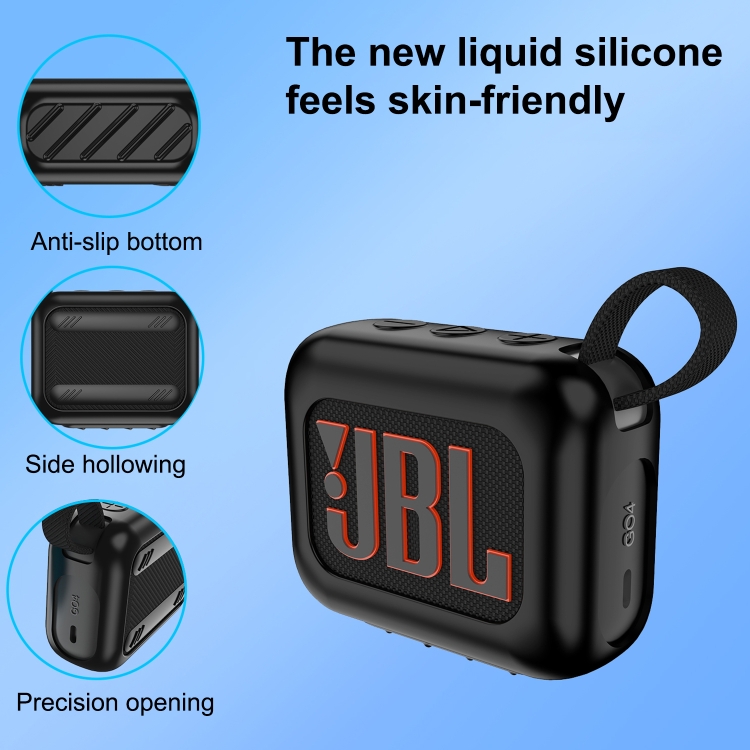 For JBL Go 4 Wireless Bluetooth Speaker Silicone Protective Case(Black) For JBL Go 4 Wireless Bluetooth Speaker Silicone Protective Case(Black)