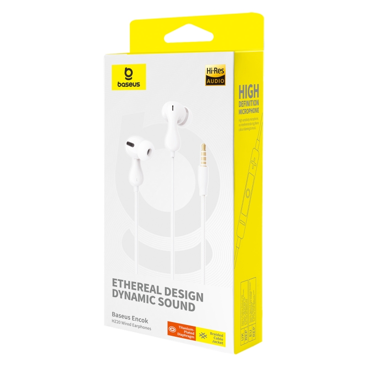 Baseus Encok HZ20 In-Ear Wired Earphones(White) - 7