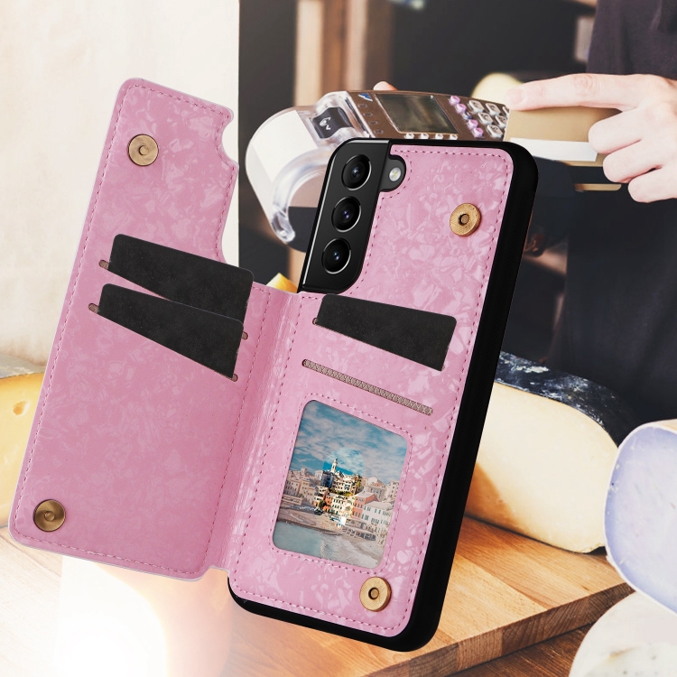 For Samsung Galaxy S21 5G Printed Double Buckle RFID Anti-theft Phone Case(Pastoral Rose) For Samsung Galaxy S21 5G Printed Double Buckle RFID Anti-theft Phone Case(Pastoral Rose)