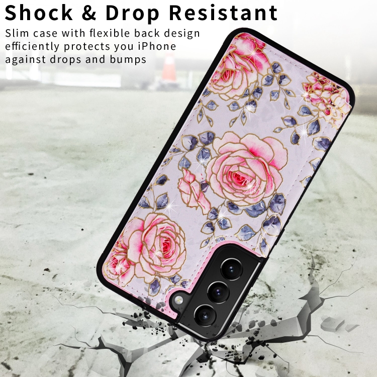 For Samsung Galaxy S21 5G Printed Double Buckle RFID Anti-theft Phone Case(Pastoral Rose) For Samsung Galaxy S21 5G Printed Double Buckle RFID Anti-theft Phone Case(Pastoral Rose)