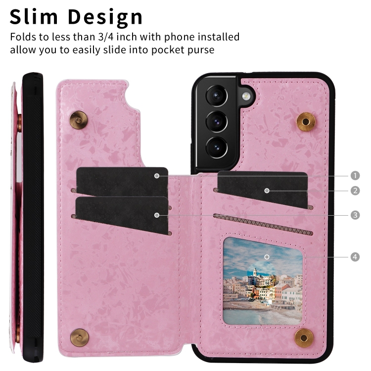 For Samsung Galaxy S21 5G Printed Double Buckle RFID Anti-theft Phone Case(Pastoral Rose) For Samsung Galaxy S21 5G Printed Double Buckle RFID Anti-theft Phone Case(Pastoral Rose)