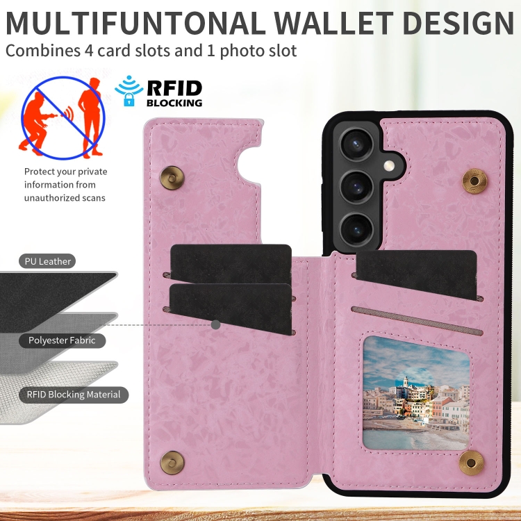 For Samsung Galaxy S24 FE 5G Printed Double Buckle RFID Anti-theft Phone Case(Dried Flower World) For Samsung Galaxy S24 FE 5G Printed Double Buckle RFID Anti-theft Phone Case(Dried Flower World)