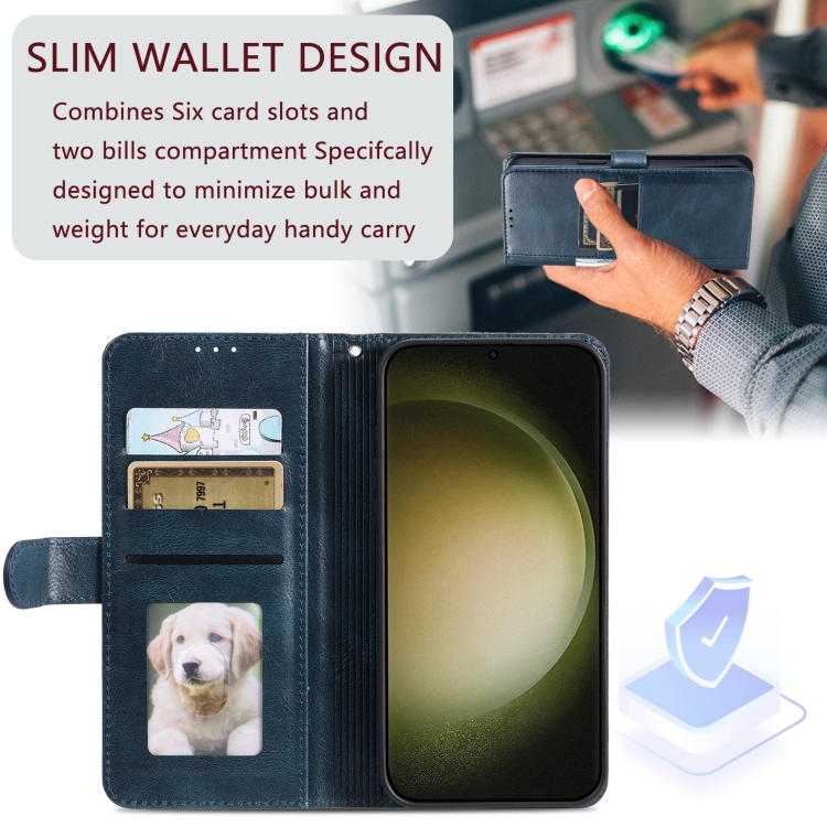 For Samsung Galaxy S23 FE 5G Simple 6-Card Wallet Leather Phone Case(Navy Blue) For Samsung Galaxy S23 FE 5G Simple 6-Card Wallet Leather Phone Case(Navy Blue)