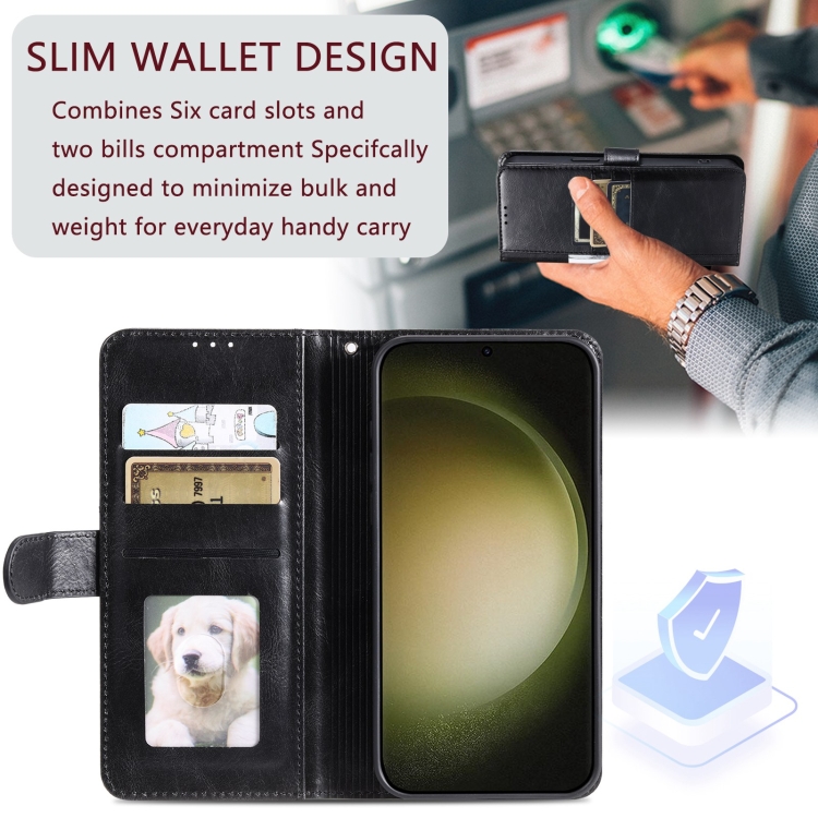 For Samsung Galaxy S23 Ultra 5G Simple 6-Card Wallet Leather Phone Case(Black) For Samsung Galaxy S23 Ultra 5G Simple 6-Card Wallet Leather Phone Case(Black)