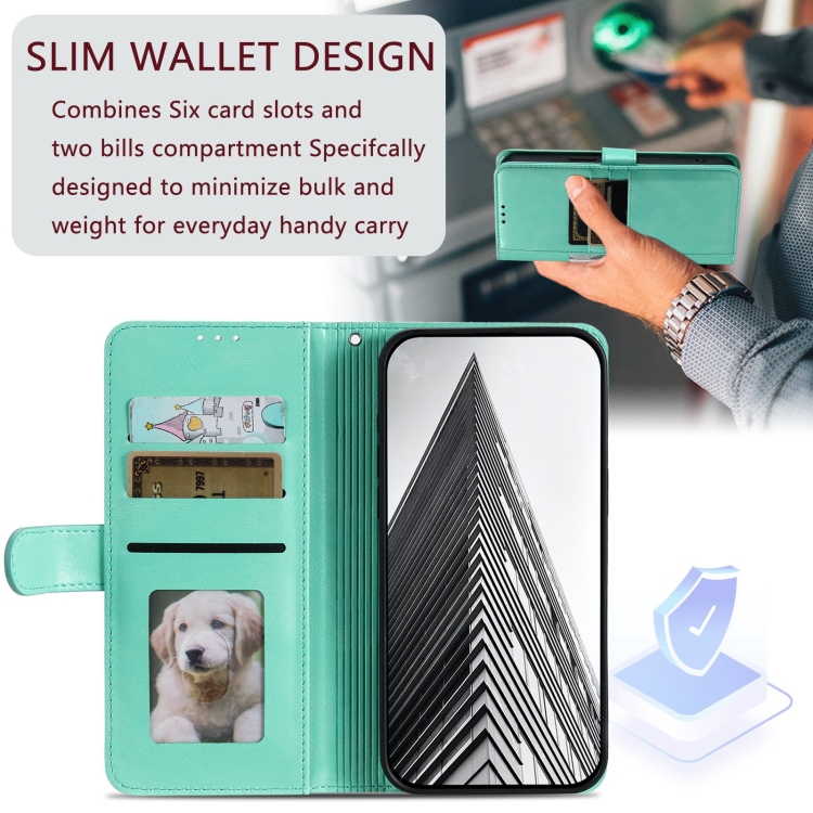 For Samsung Galaxy S22 Ultra 5G Simple 6-Card Wallet Leather Phone Case(Green) For Samsung Galaxy S22 Ultra 5G Simple 6-Card Wallet Leather Phone Case(Green)