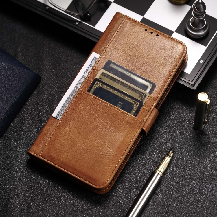For Samsung Galaxy S22 5G Simple 6-Card Wallet Leather Phone Case(Brown)
