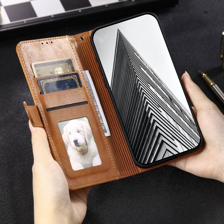 For Samsung Galaxy S22 5G Simple 6-Card Wallet Leather Phone Case(Brown)