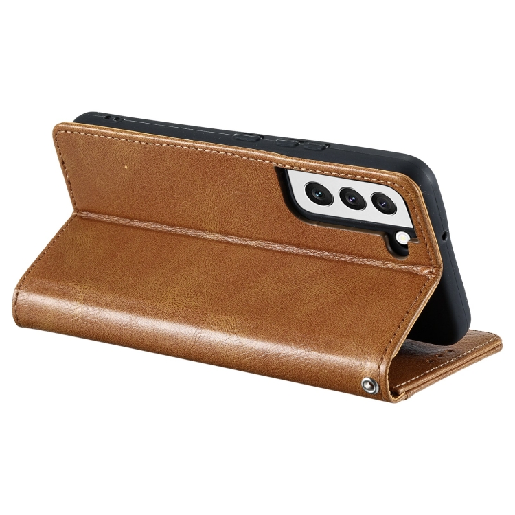 For Samsung Galaxy S22 5G Simple 6-Card Wallet Leather Phone Case(Brown)