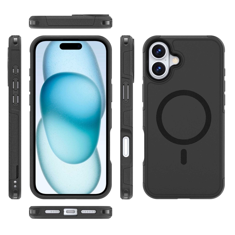 For iPhone 16 Plus RedPepper Armor Magsafe PC Hybrid TPU Phone Case(Black) For iPhone 16 Plus RedPepper Armor Magsafe PC Hybrid TPU Phone Case(Black)